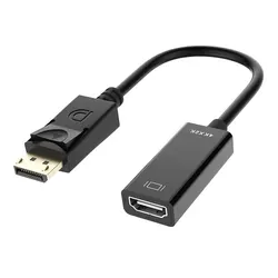 Ultra HD DisplayPort to HDMI-Compatible Adapter - Male to Female Converter for High-Resolution Video and Audio (Black 4K)