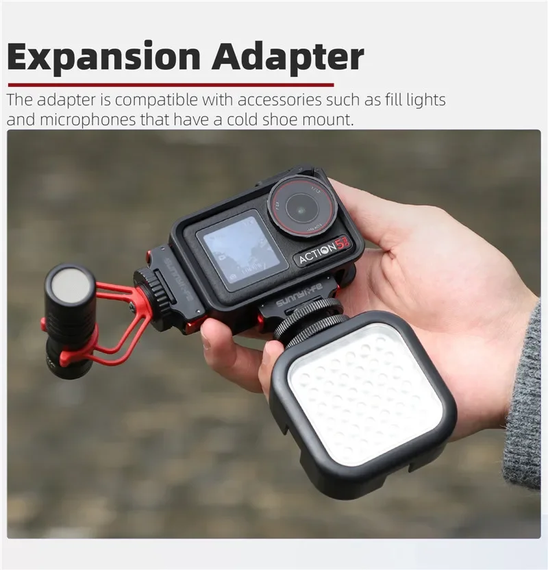 For DJI Osmo Action 5 Pro Action 4/3 Quick Release Cold Shoe Expansion Adapter Base Magnetic Base for 5 Pro Accessories