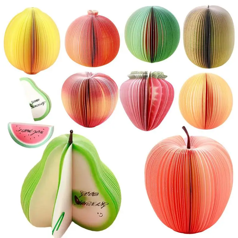 

9set Cute Fruit Shape Tabs Sticky Notes Memo Pad Student Stationery 1set Has 130 Sheets Office Decoration Note Pad Children