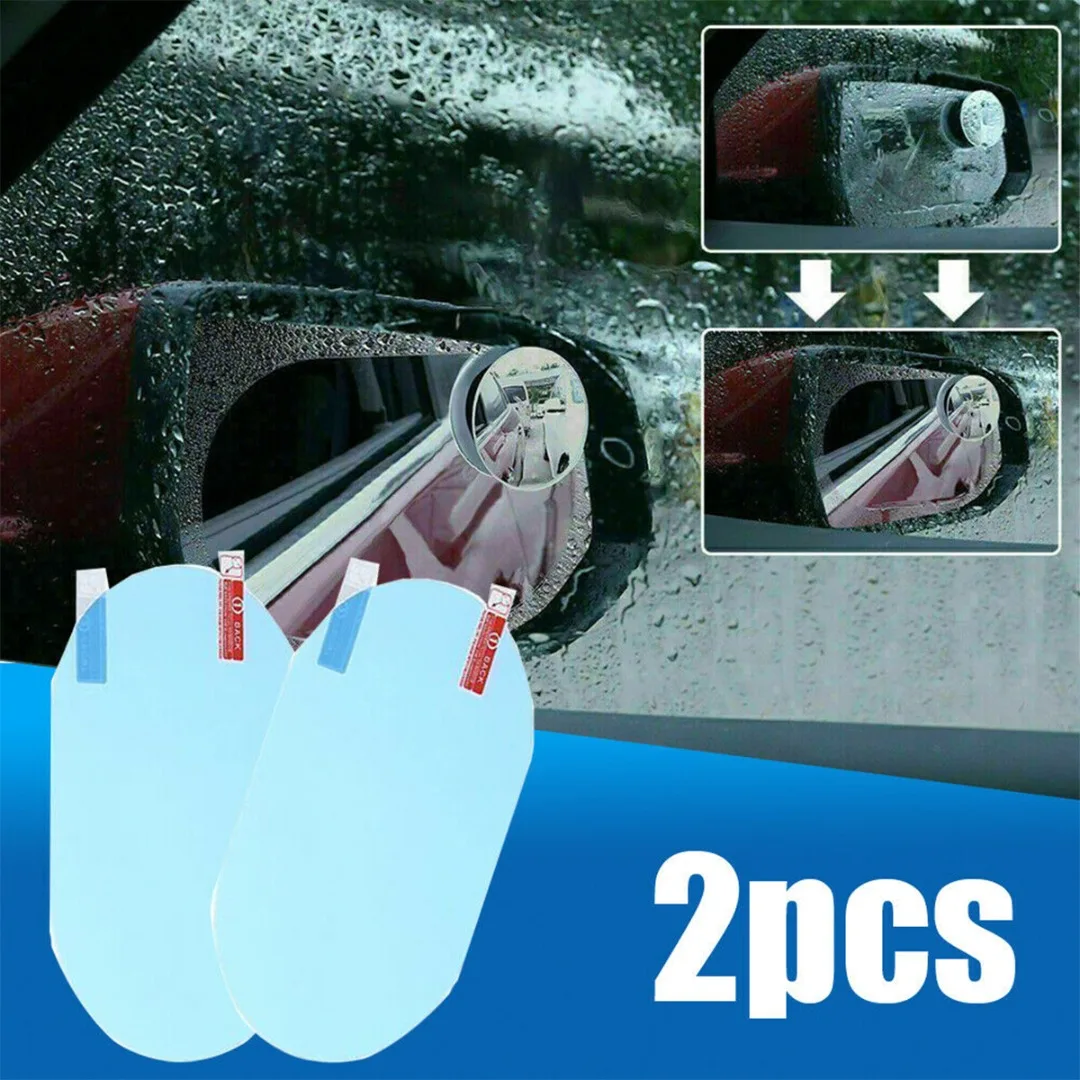 2PCS Car Rear View Mirror Films Universal Rainproof AntiFog