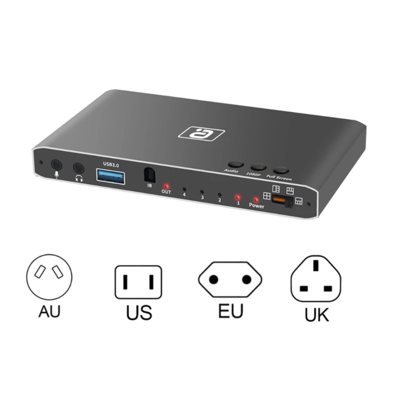 

VG600 Video Card USB3.0 4 In 1 Out HDMIcompatible2.0 Switcher Separator Mic RHigh Recording JIAN