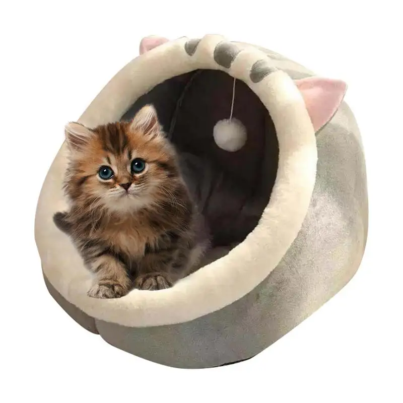 

Deep Sleep Cat Bed For Indoor Cats Foldable Dog House Soft Small Dog Mat Bag Cave Decorative Semi-Enclosed Pet Cave Puppy Kitten
