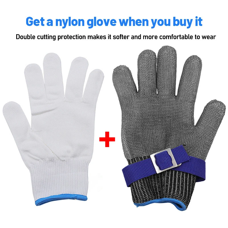Stainless Steel wire Mesh Resistant Gloves Knife Cutting Gloves For Meat Cutting Oyster Shucking Chopping and Peeling anti cut gloves cut resistant gloves protective gloves