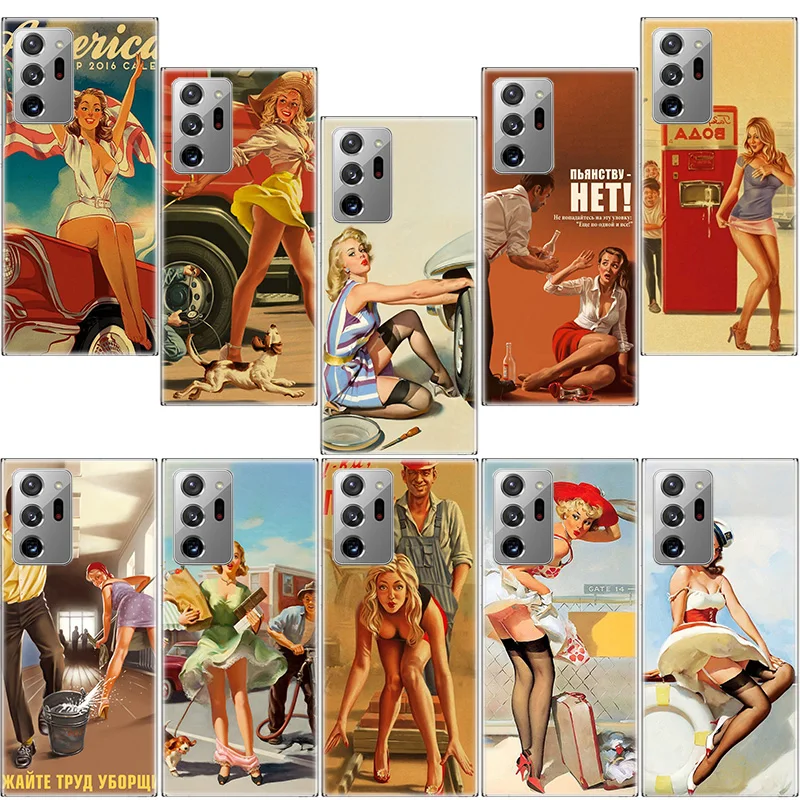 Custodia Per Telefono Vintege Sexy Pin Up Girl Per Samsung Note 20 Ultra 10 Lite 9 8 M11 M12 M21 M30S M31S Galaxy M32 M51 M52 A9 A8 A7 A6 P