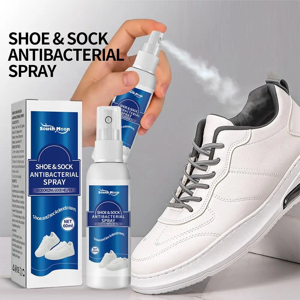 60ml Shoe Shock Antibacterial Spray Foot Odor Shoes Stink Freshener Socks Odor Remover Spray Refresh Antiperspirant