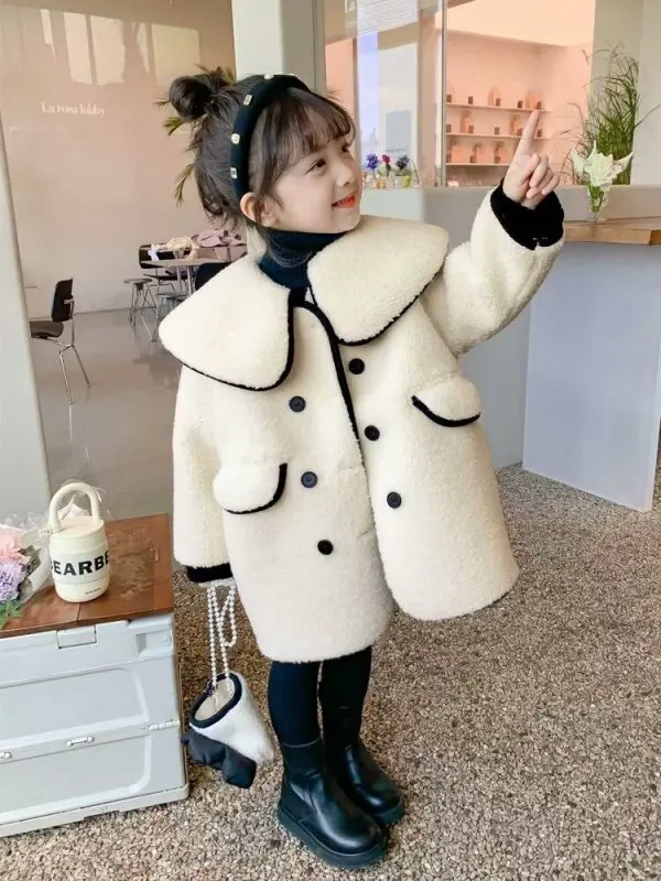 Kids Casual Coat for Girls Clothes Autumn Winter New Toddler Long Sleeve Coat Outwear Fashion Children