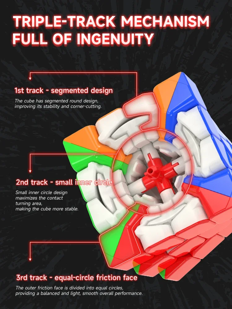 Magic Puzzle Cube 4th Order Cube UV Magnetic Core Drill Face 4x4x4 Original MGC Designer Imp Design Race