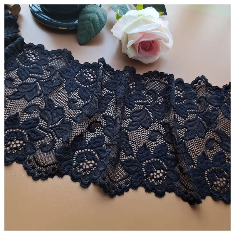 

Черная модель, 5 метров, эластичная кружевная ткань, лента, бюстгальтер, нижнее белье, платье, одежда, материал для шитья, 19 см, ширина 7,48 дюйма, M34F98