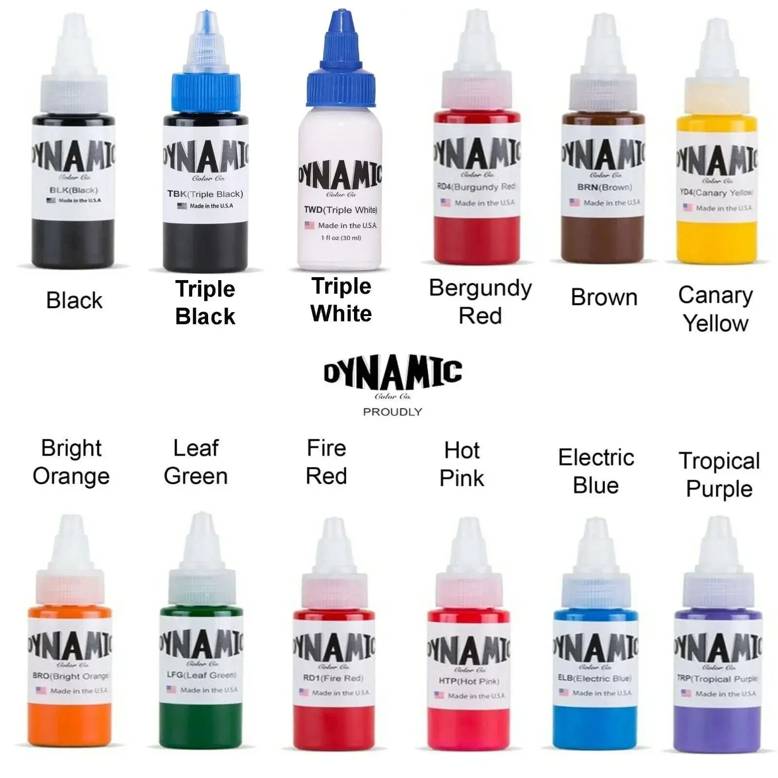 7pcs/Lot 30ml Tattoo Ink Pigment Body Art Tattoo Kits Professional Beauty Paints Makeup Supplies Semi-permanent