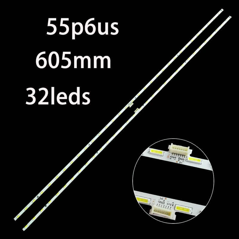 605mm 32led LED strip for TCL 55p6us 55C2 55C2 68-748270-1BE 4C-LB5532 ...