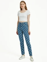 

Women's Pants Straight Leg Jeans Women High Waist Slim Loose Autumn Winter Pants Casual Split Washed Mom Fashion Trousers