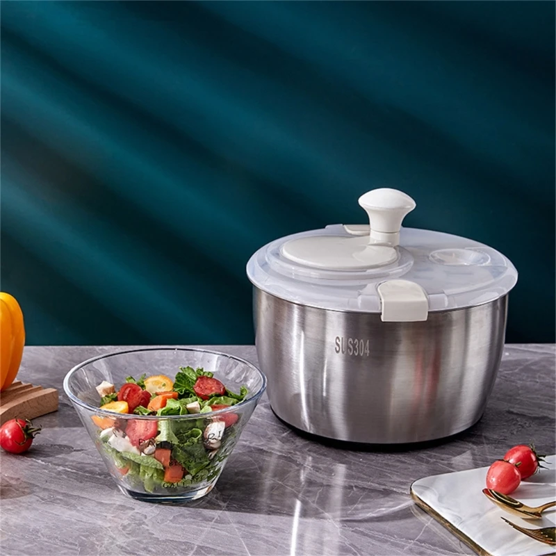 Vegetable Dehydrator Stainless Steel Salad Spinner With 5L Capacity Fruit Dryer Drainer Vegetable Fruit Dryer Kitchen vegetable dehydrator
