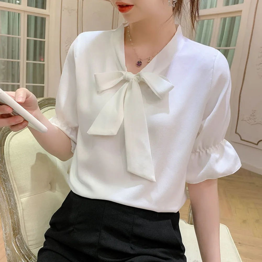 

Dating Parties Shopping Daily Leisure Shirt Top Lace Shirt Large Size No Elasticity Sleeve Chiffon Solid Color