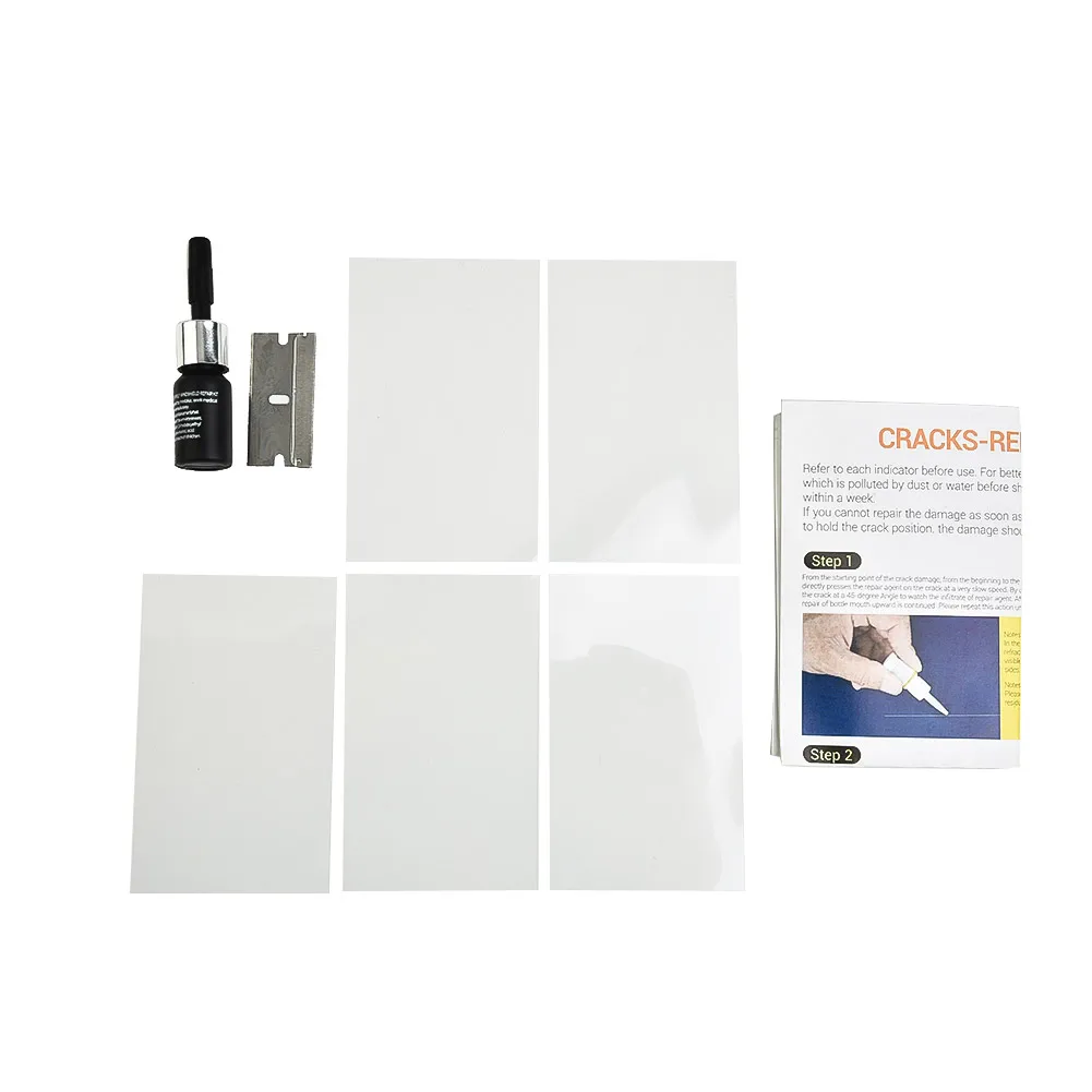Car Restore-Window Screen Resin+blade+strips Windshield Windscreen Glass Repair Resin Kit Auto Vehicle Casement Fix Tool windshield repair kit