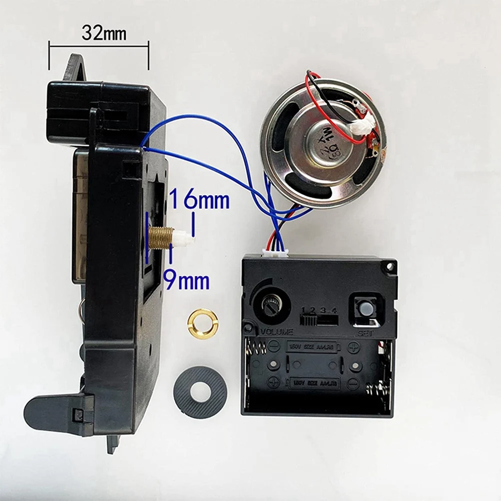 Quartz Pendulum Clock Movement Black Hands Music Box Speaker Battery Operated Melody Mechanism for DIY Clock