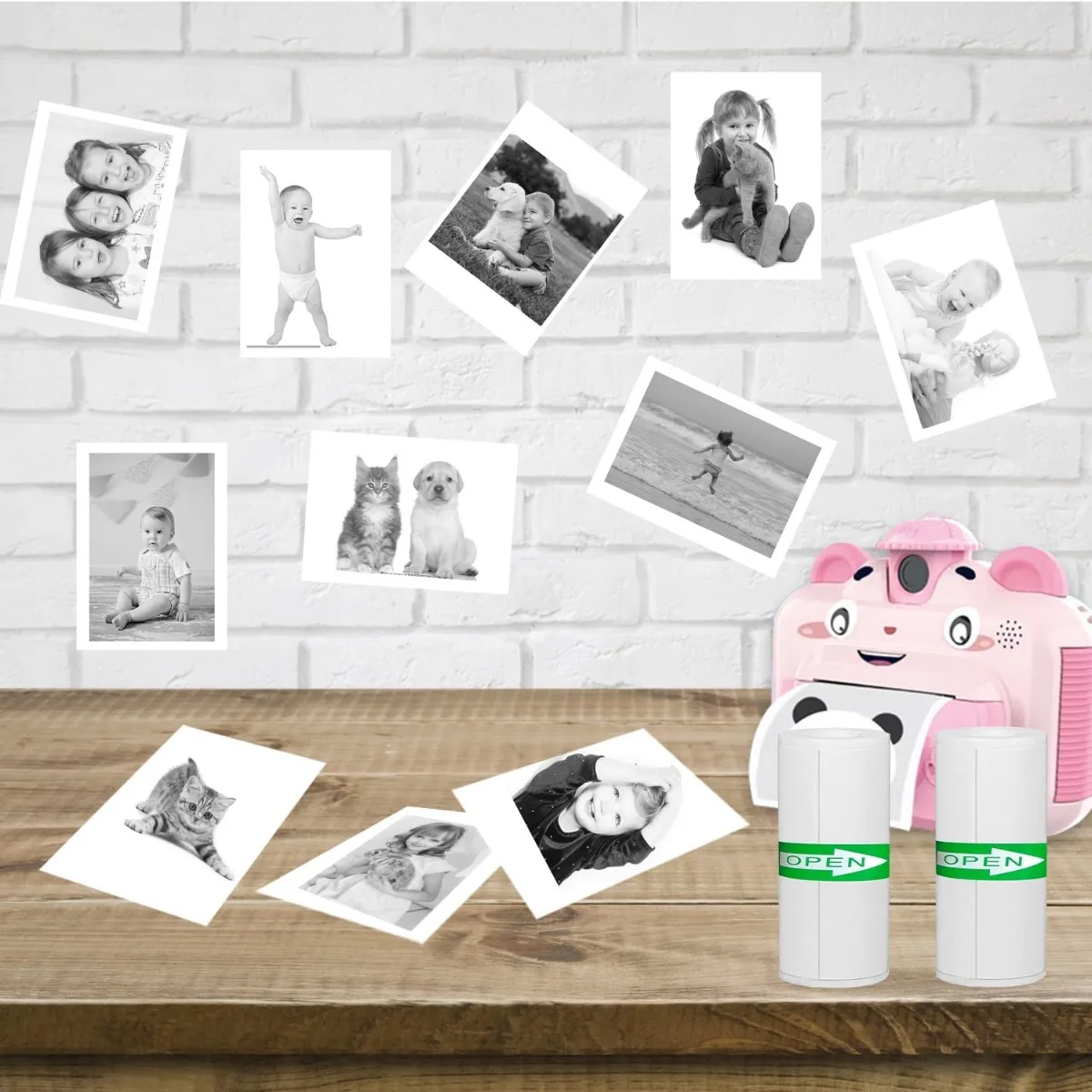 20 Roll Mini Thermal Printer Sticker Paper 57x25mm Self Adhesive Printable Paper for Kids Instant Camera Photo Journal Note Memo