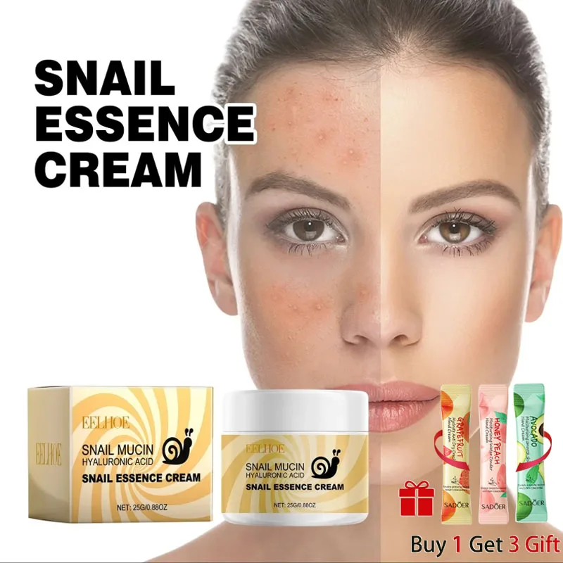 Snail Face Cream Hyaluronic Acid Moisturizing Improve Cracked Dry Rough Skin Facial Cream Face Lifting Nourishing Repair Korean