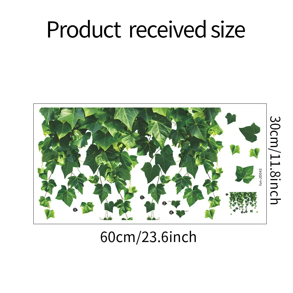Small Fresh Green Vine Glass Window Home Landscaping Decoration Electrostatic Uv Window Sticker window stickers