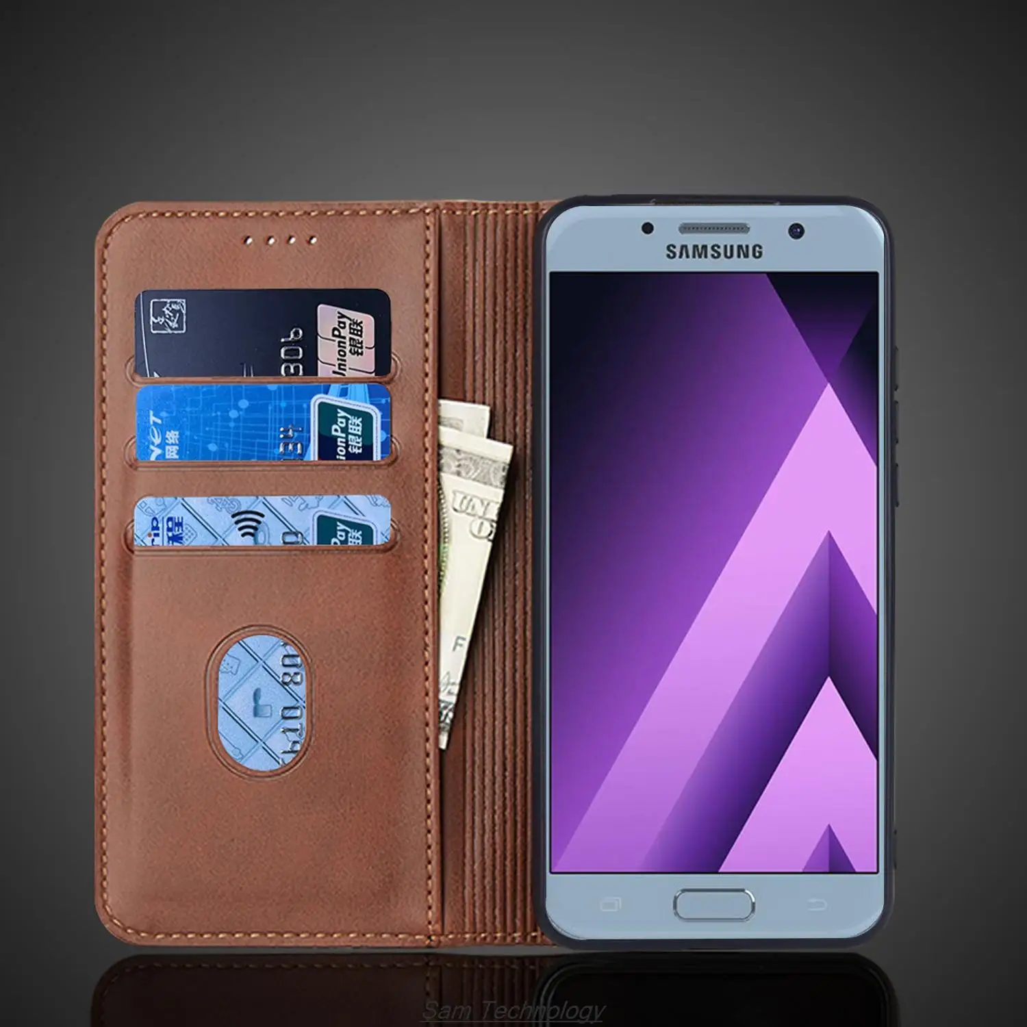 Magnetic attraction Leather Case for Samsung Galaxy A5 2017 A520F A520 Holster Flip Cover Case Wallet Phone Bags Fundas Coque 5