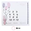 1 Set Baby Monthly Record Growth Milestone Blanket Newborn Photography Props Accessories Cartoon Printing Background 6