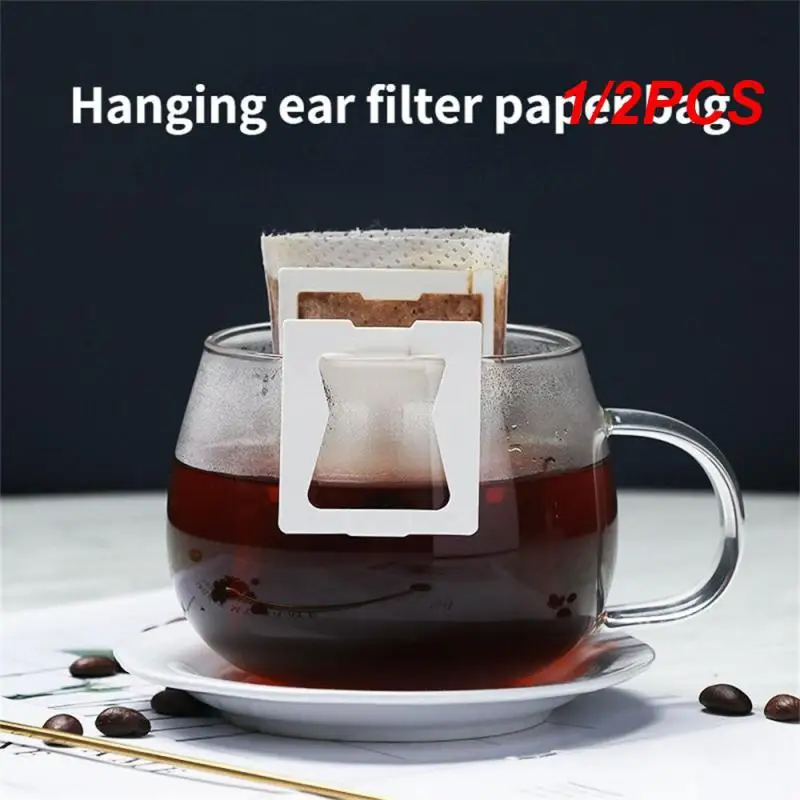 

1/2PCS Pack Disposable Coffee Fliter Bags Portable Hanging Ear StyleCoffee Filters Eco-Friendly Paper Bag For Espresso Coffee