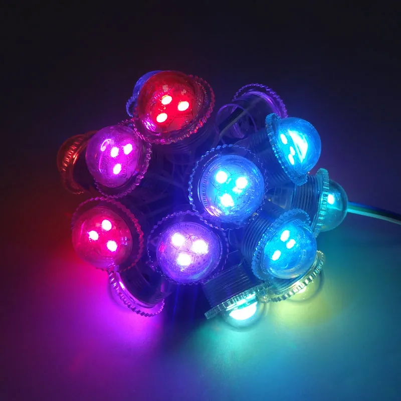 

Waterproof 26mm diameter transparent /milky cover led pixel Point Light 3leds 5050 SMD RGB led module DC12V WS2811 free shipping