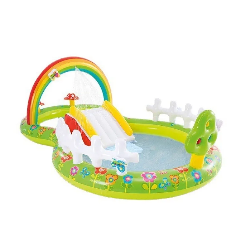 PVC Children's Inflatable Paddling Pool Crocodile Whale Dinosaur Volcanic Island Rainbow Candy Unicorn Gifted Inflatable Pump inflatable water mat inflatable water slide