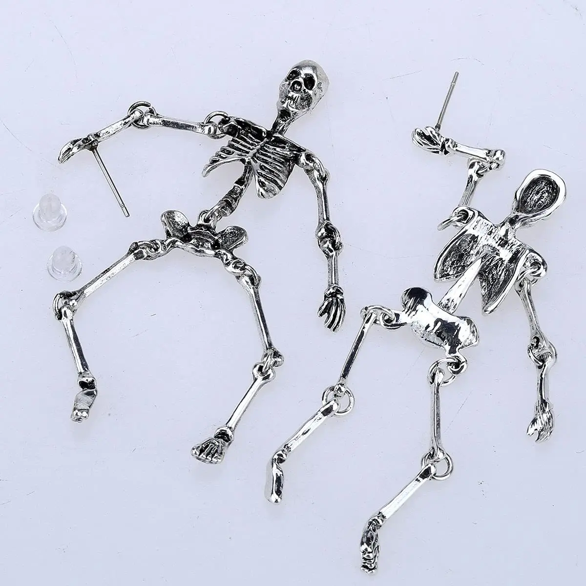 Pendant Earrings Geometric Earrings Hiphop/Rock Skeleton Alloy For Women Punk Silver Color Metal Eardrop Party Birthday Daily Jewelry