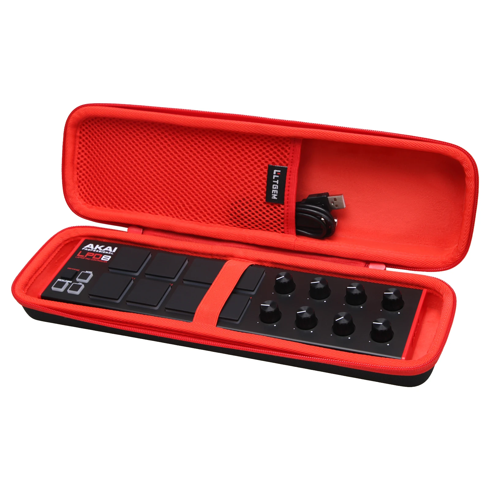 LTGEM Case para AKAI ProfessionalLTGEM Case para AKAI Professional LPD8 - USB MIDI Controlle Music Device Storage Box