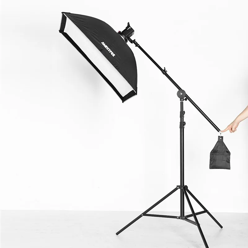 76-139cm / 30"-55" Studio Photo Telescopic Boom Arm Top Light w/ Sandbag for Speedlite / Mini Flash Strobe
