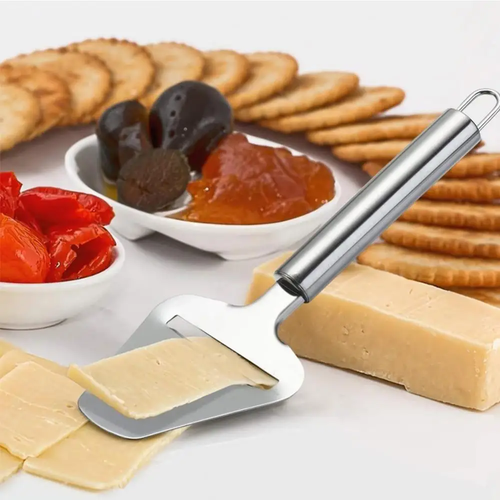 Description Picture 6 of itemSilver Stainless Steel Cheese Peeler Cheese Slicer Cutter Board Butter Slice Cutting Knife Kitchen Baking Cooking Cheese Tools