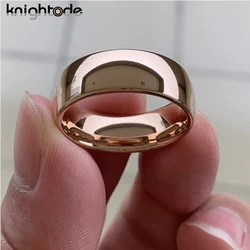 Elegant Rose Gold Tungsten Carbide Wedding Band with Polished Dome Finish (Rose Gold)
