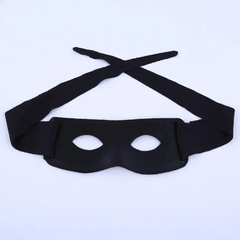 Black Polyester Zorro Eye Mask for Halloween Cosplay