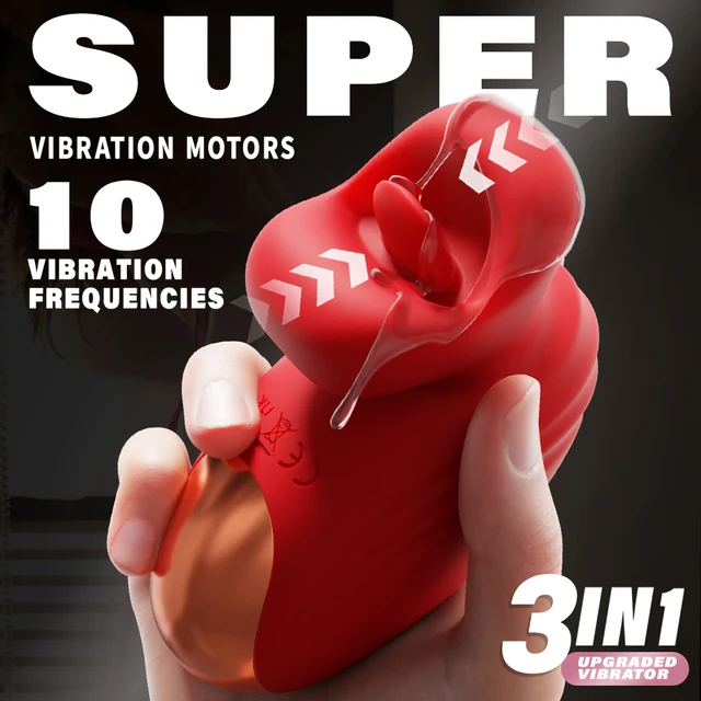 Simulierter Zungenvibrator mit Zungenleckfunktion, Klitorisstimulator, G-Punkt-Stimulator, Bruststimulator, Neuheitsspielzeug für Erwachsene