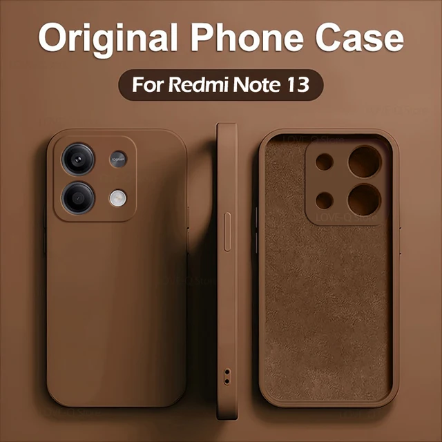 حافظة Redmi Note 13 Pro 4G مربعة من السيليكون السائل غطاء من البولي يوريثان الحراري الناعم لهاتف Xiaomi Redmi Note 13 Note 13 Pro Plus Note 13 Pro 4G