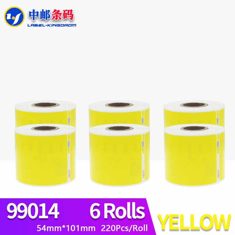 

6 Rolls Dymo 99014 Yellow Color Generic Label 54mm*101mm Compatiable for LW450 Turbo Thermal Printer