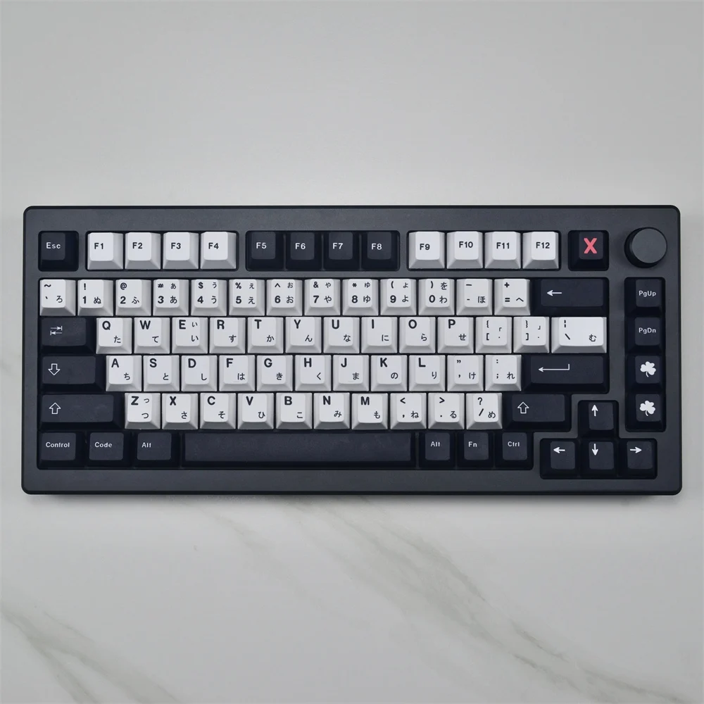 129keyGMKkeycapMinimalblackandwhiteJapaneseKeycapsDye