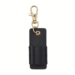 Premium Leather Pen and Badge Holder with Lanyard - Stylish Portable Pocket Protector (Black)