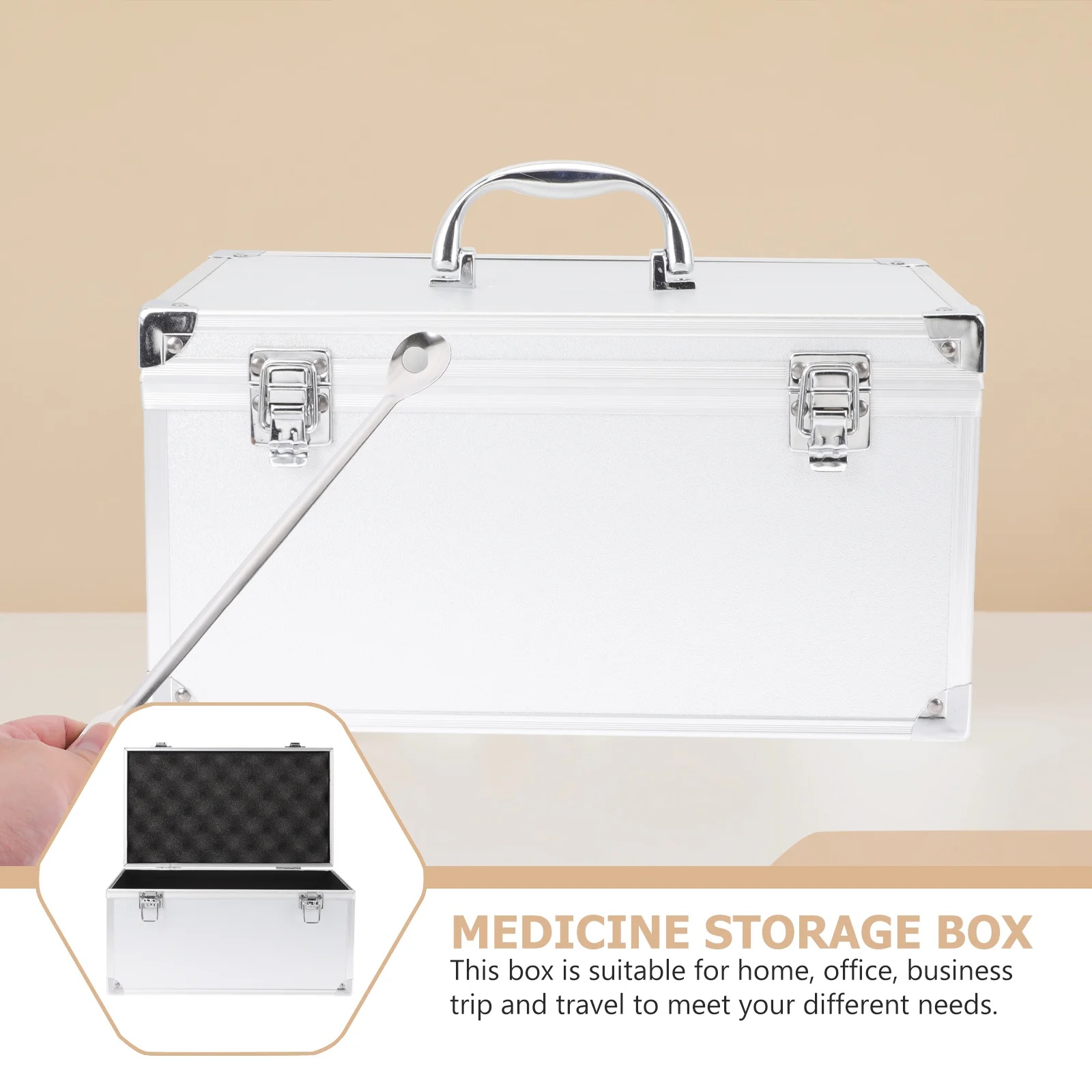 Storage box tool case storage case tool box Toolbox Aluminum Suitcase Parts Toiletry Containers Hard Toy Garage Organization Storage Portable Metal Lock Password Suitcase