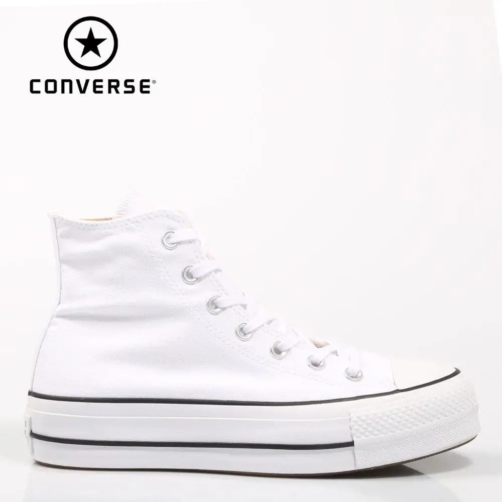 Chuck Taylor All Star zapatillas de deporte plataforma para mujer, zapatos informales de moda, color blanco, limpieza| | - AliExpress