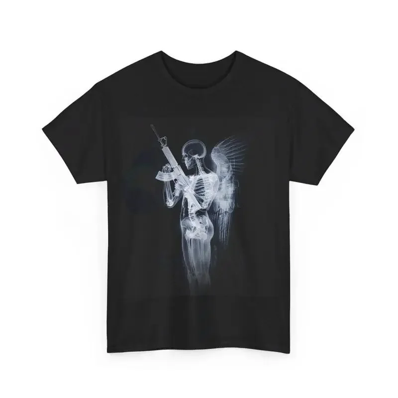 T-shirt Squelette Ailé Fusil | Design Unique & Audacieux