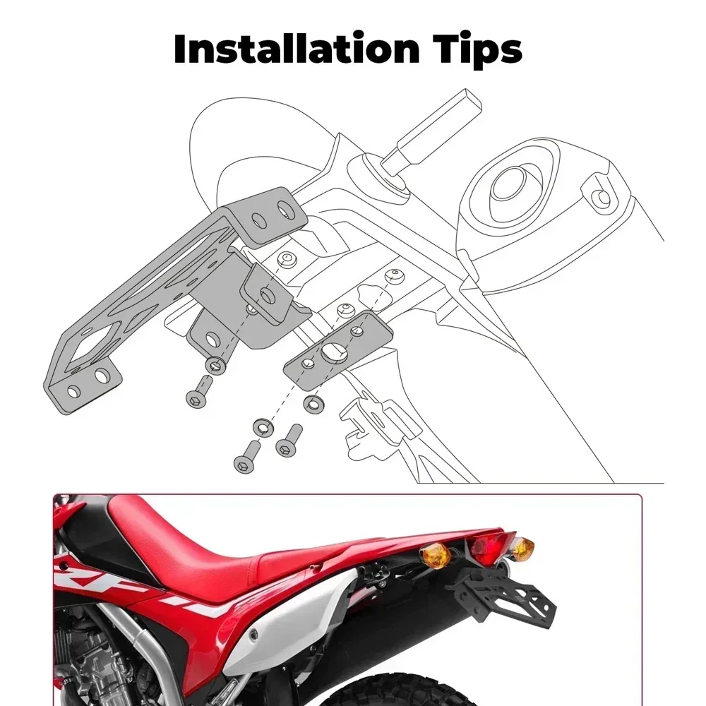 혼다 CRF300L ABS 랠리 300LS 2021-2024 오토바이 번호판 패널 CRF 300L LS 번호판 홀더 브래킷 모토 액세서리