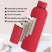 500/750ML Small Mouth Thermos Cup, Outdoor Stainless Steel Bottle, Rubber Paint Sports Kettle, Thickened Double Water Cup 6