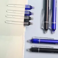 0.5mm Retractable Erasable Gel Pens Set with Refills Black Blue Gel Ink Built-in Eraser Office Supplies Exam Stationery Kit 6
