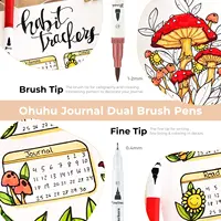 Ohuhu Art Markers Dual Tips Line Marker Set Coloring Water Color Brush Fineliner WaterColor Pen Painting Drawing School Supplies 2