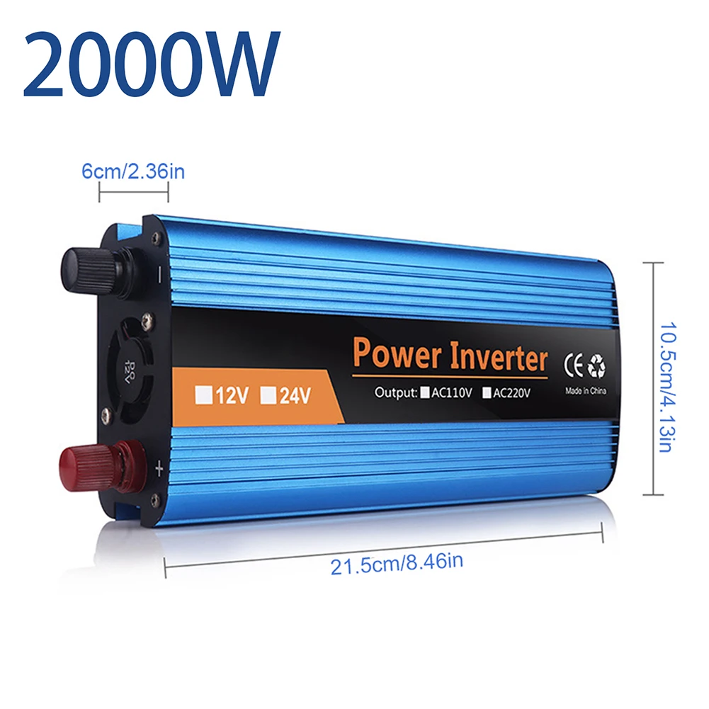

Safe and Reliable Pure Sine Wave Power Inverter 2000W Ideal for Motor Products Solar Power Systems DC 12V to AC 110V 120V
