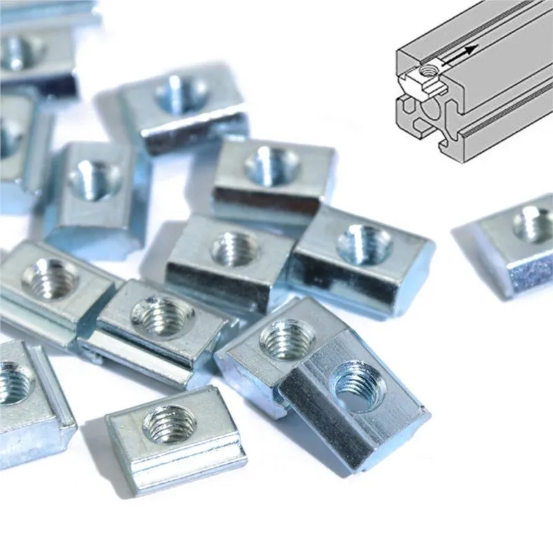 Kit 50 Pezzi Dado Scorrevole M4 A T Per Profilo Alluminio 2020 – EsportsMJJ, Accessori Zincati Per Fai-Da-Te - 3