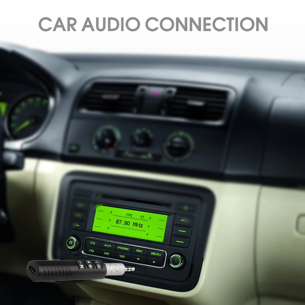 Lavalier Mini Bluetooth Aux Audio Receiver Transmitter Adapter 3.5mm Jack Handsfree Auto Car Kit Music Mic Headphones