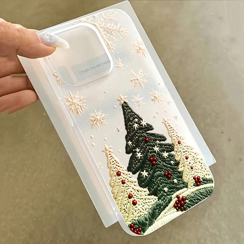 Festive Christmas Tree Print Phone Case Cover