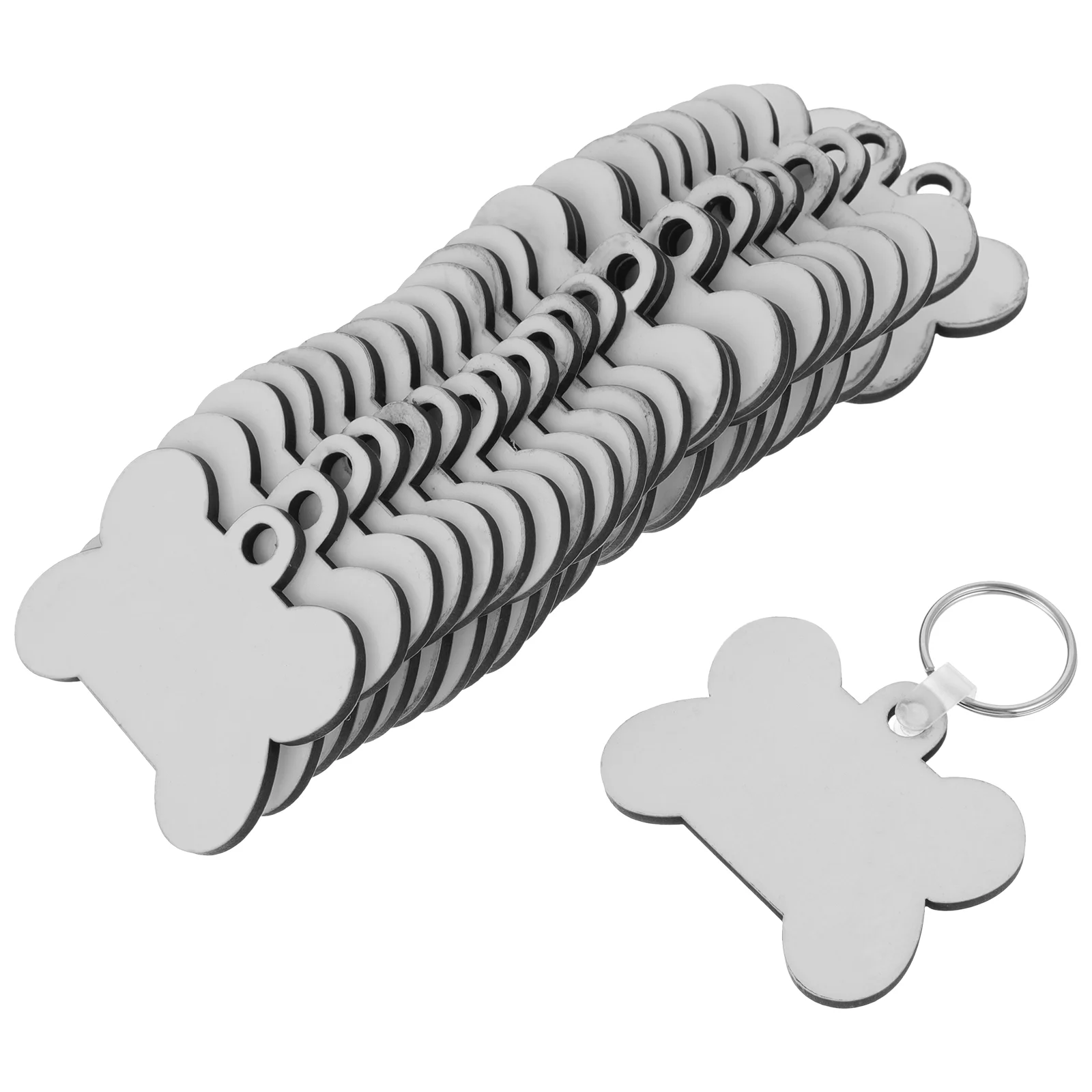

24 Pcs Heat Transfer Key Chain Acrylic Frame DIY Accessories Bags Material Blank Keychain